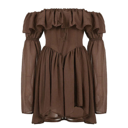 Charm Brown Mini Dress SpreePicky