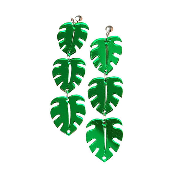 Green Leaves Earrings Boogzel Clothing