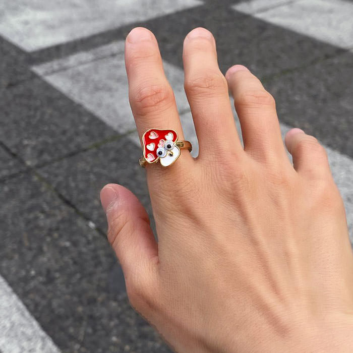 Red Mushroom Anxiety Ring Boogzel Clothing