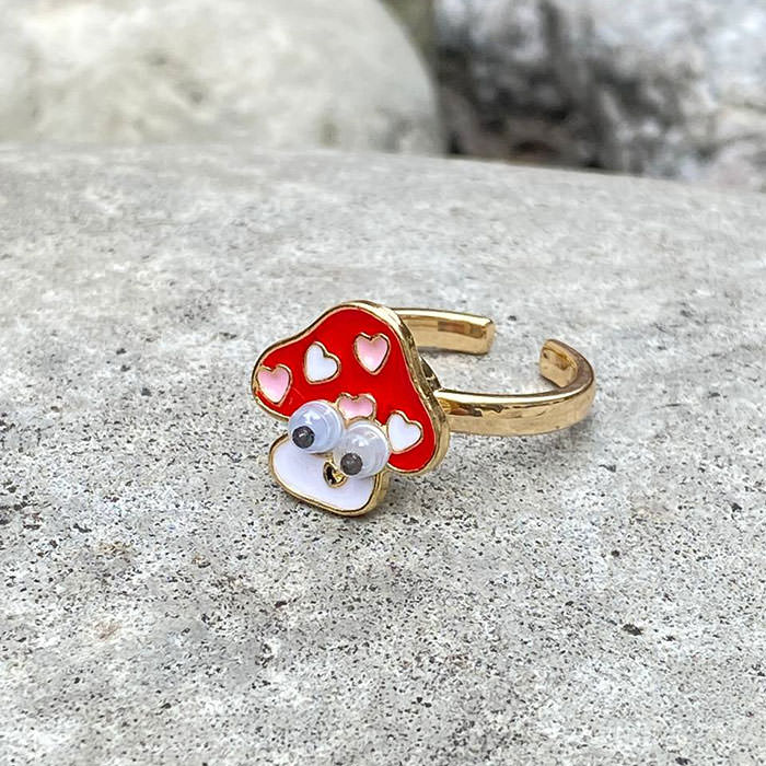 Red Mushroom Anxiety Ring Boogzel Clothing