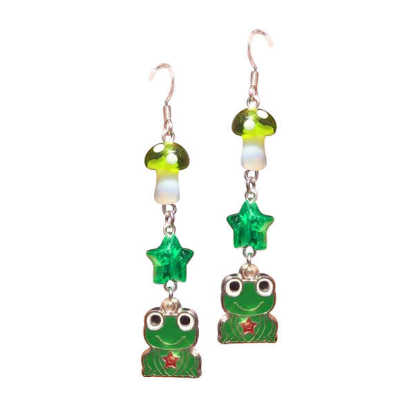 Mushroom and Frog Earrings SpreePicky