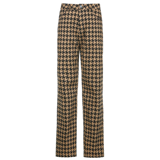 Vintage Plaid Casual Pants Boogzel Clothing