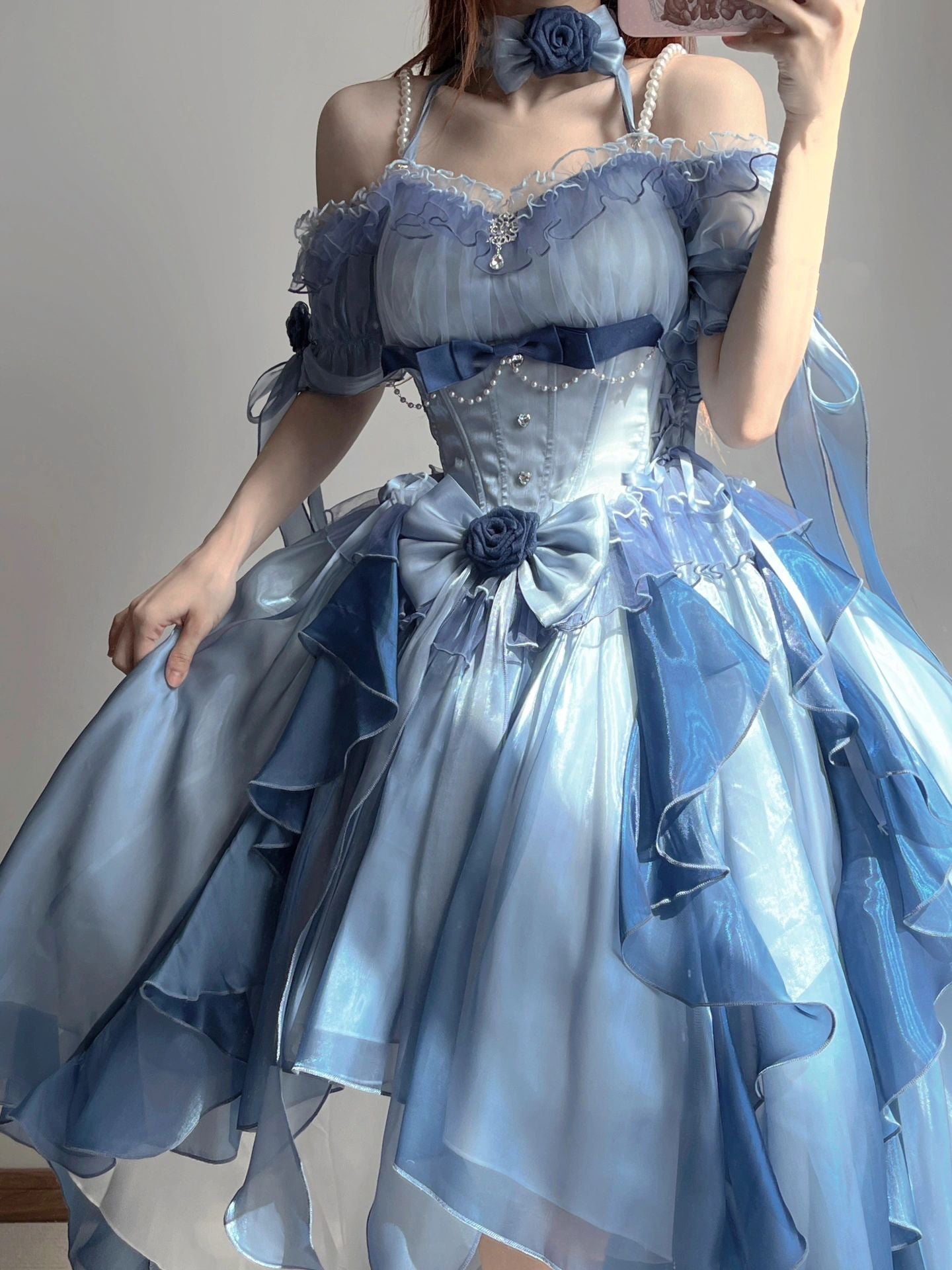 Kawaii Sea Blue Jellyfish Lovely Lolita Dress ON821 ONI