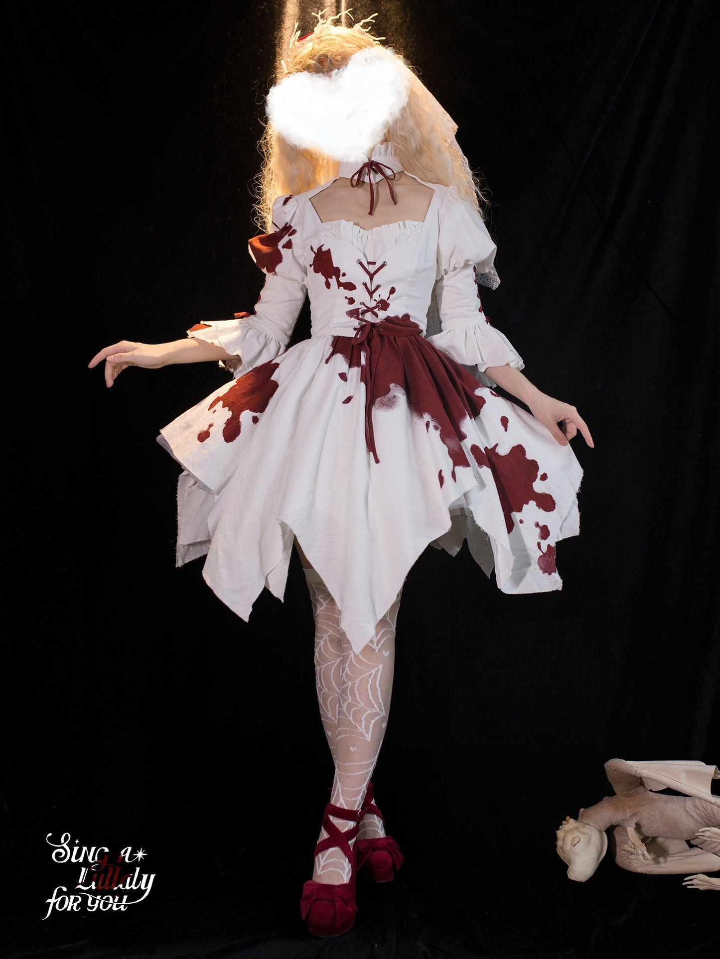 Halloween Gothic Lolita Blood Stained Lolita Dress Sing a lullaby for you