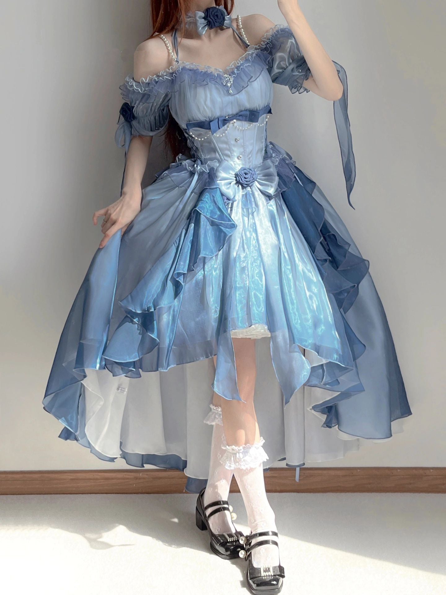 Kawaii Sea Blue Jellyfish Lovely Lolita Dress ON821 ONI