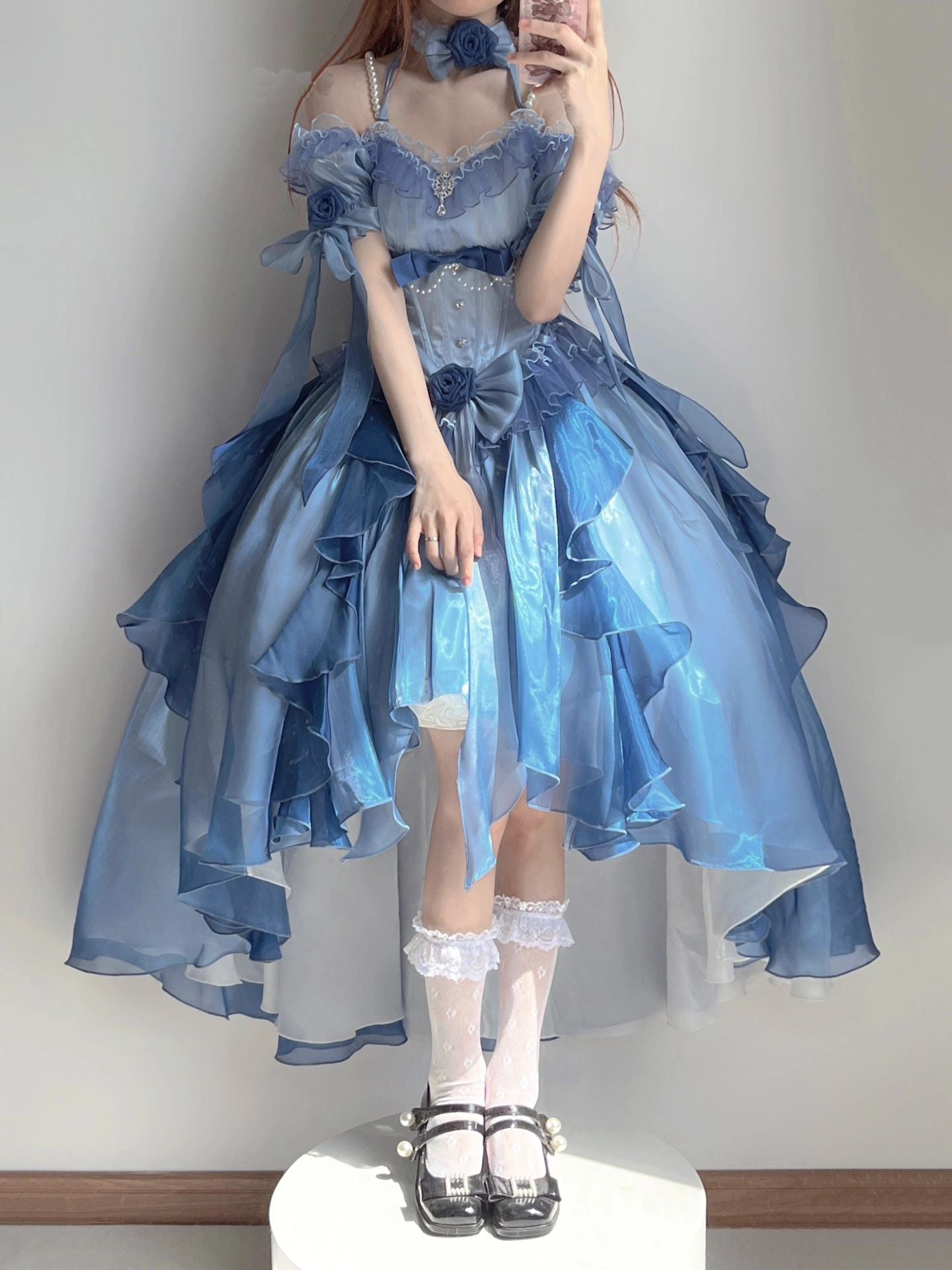 Kawaii Sea Blue Jellyfish Lovely Lolita Dress ON821 ONI