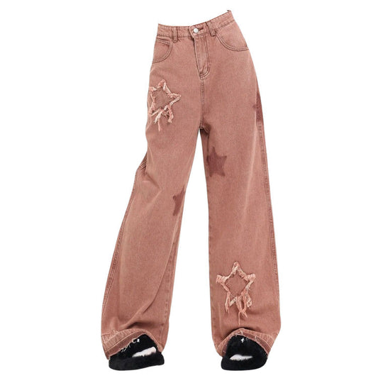 Star Patch Pink Jeans Boogzel Clothing