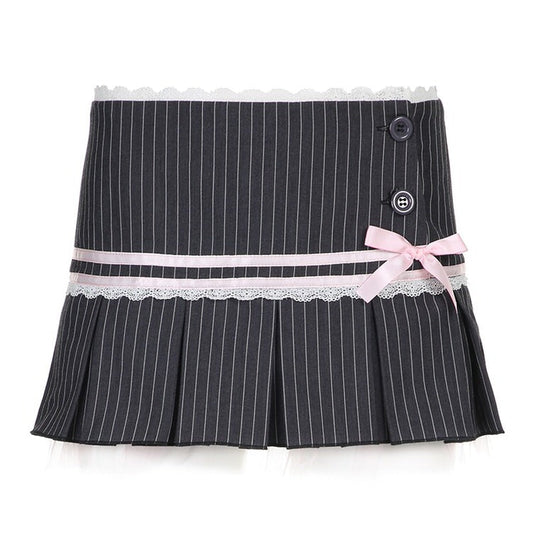 Pink Stripe Bow Skirt spreepickyshop