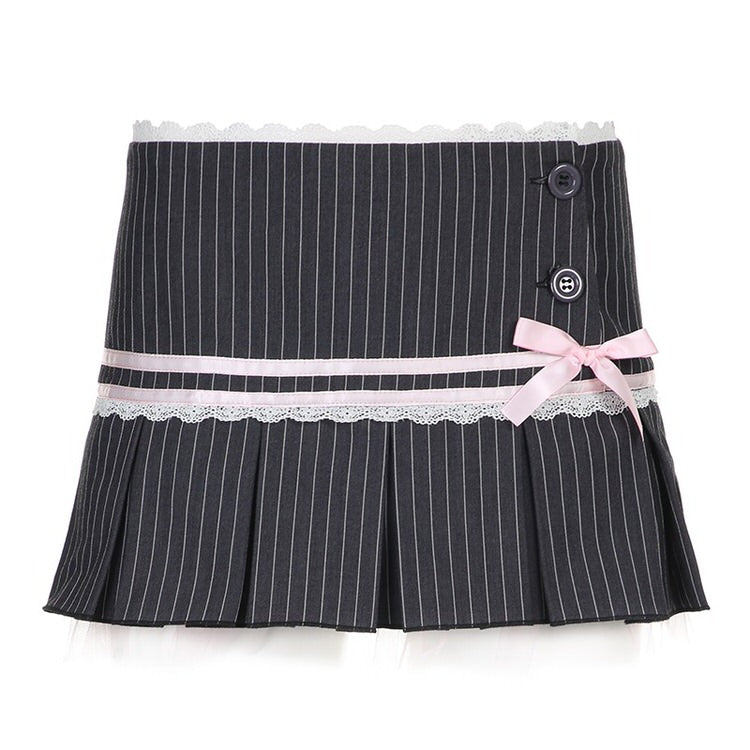 Grey Striped Micro-Mini Skirt SpreePicky