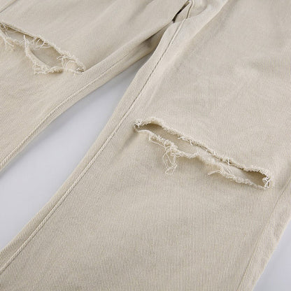 Beige Casual Flare Jeans Boogzel Clothing