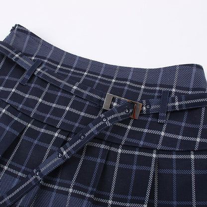 Dark Casual Plaid Skirt Boogzel Clothing