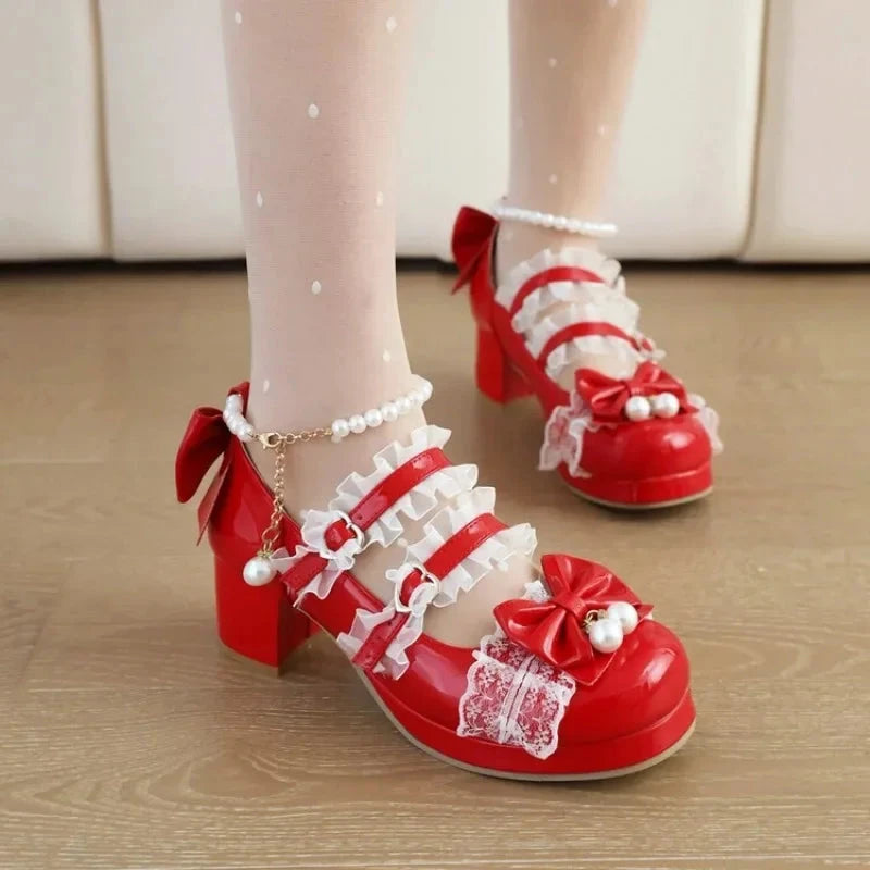 Jane Pumps Cosplay Mary Lolita Red - 31-48 Shoes FashionChic