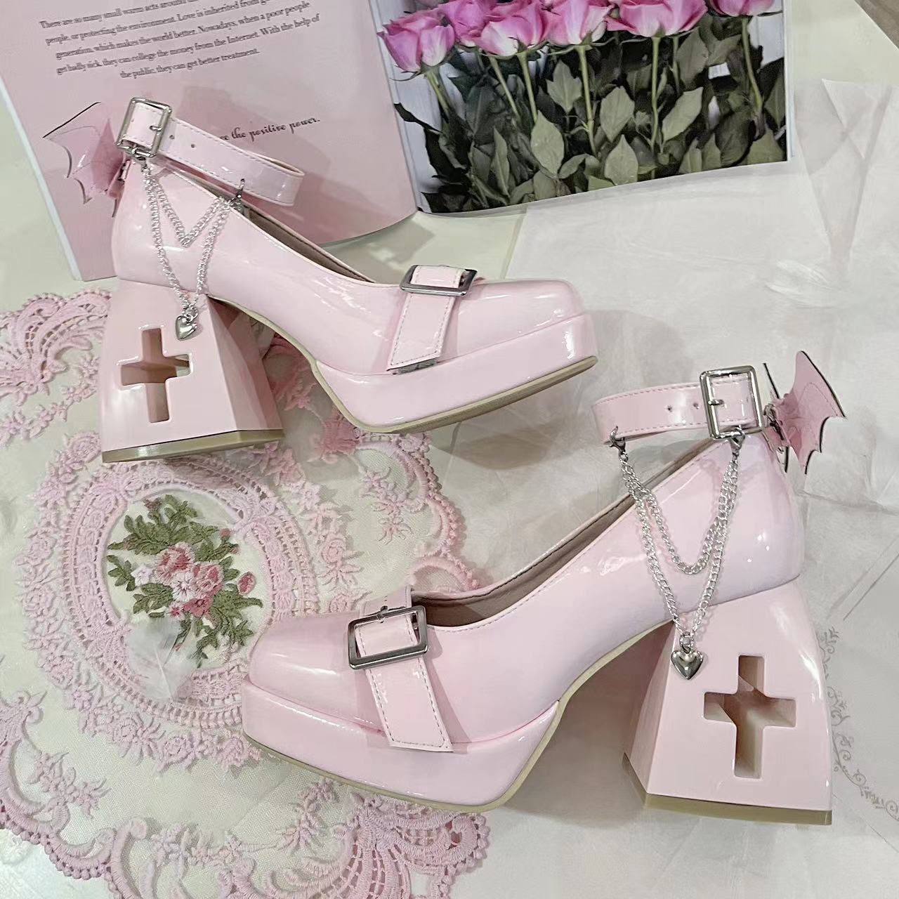 Sweetheart Y2K Pointed-toe Lolita Heels MK Kawaii Store