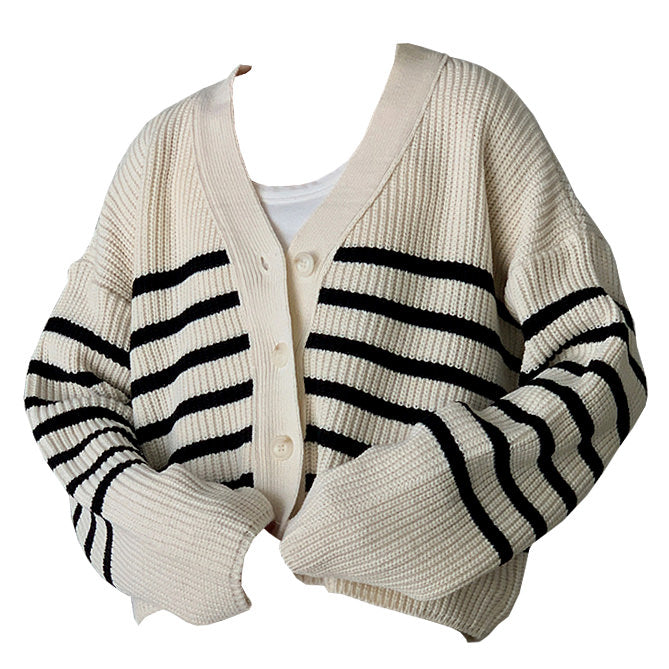 Casual Striped Cardigan SpreePicky