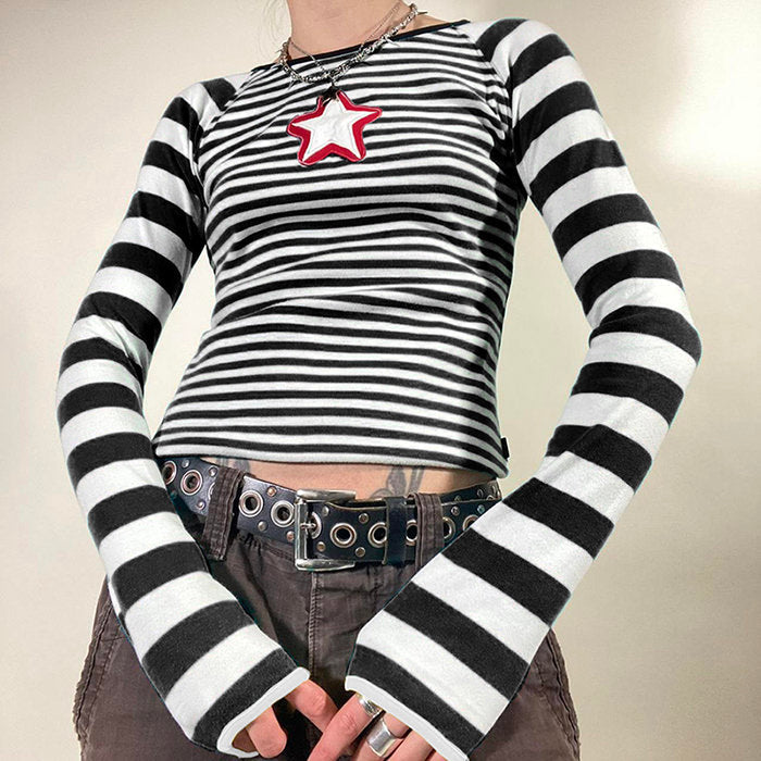 Star Striped Long Sleeve Top Boogzel Clothing