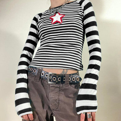 Star Striped Long Sleeve Top Boogzel Clothing