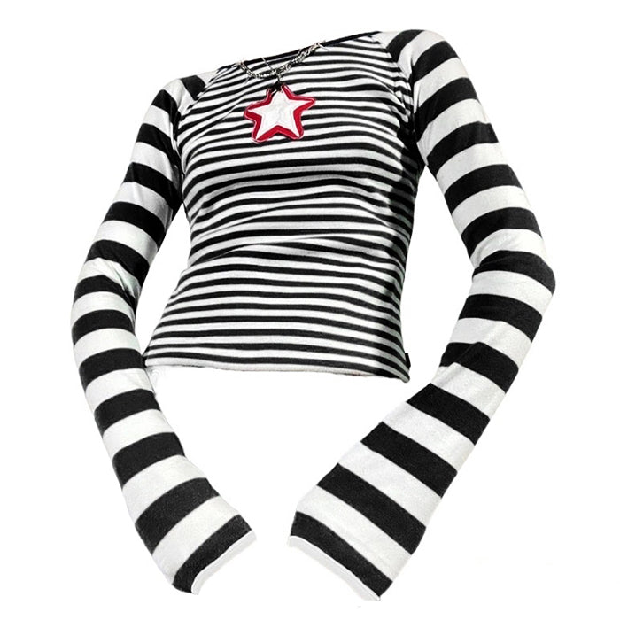 Star Striped Long Sleeve Top Boogzel Clothing