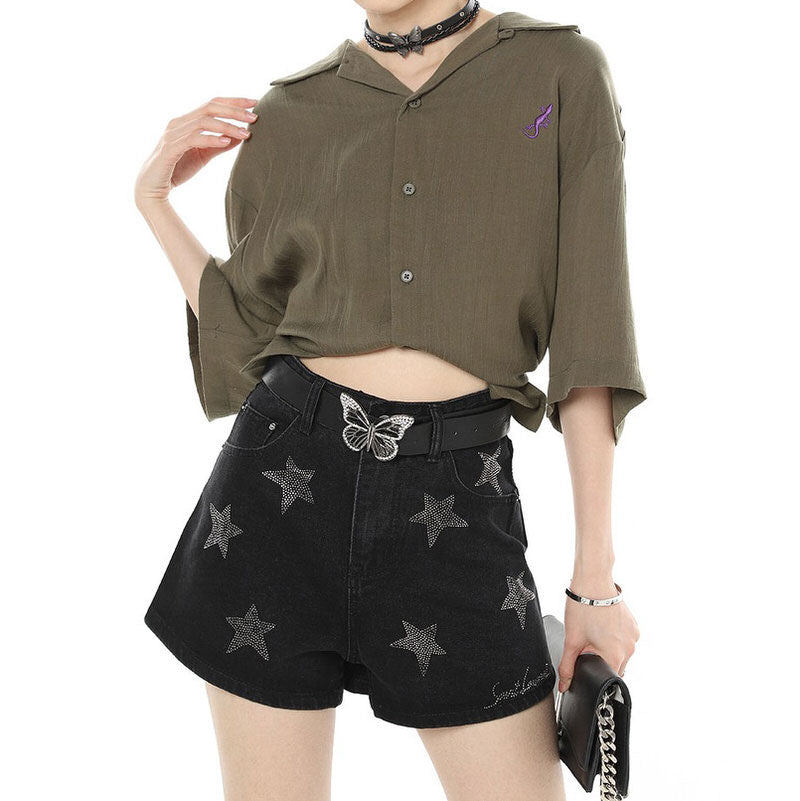 Star Rhinestone Shorts SpreePicky