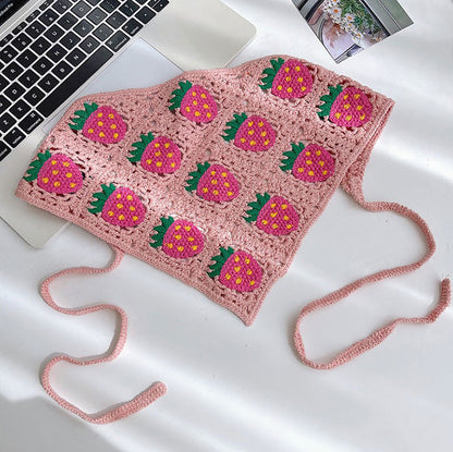 Strawberry Crochet Hair Scarf Boogzel Clothing