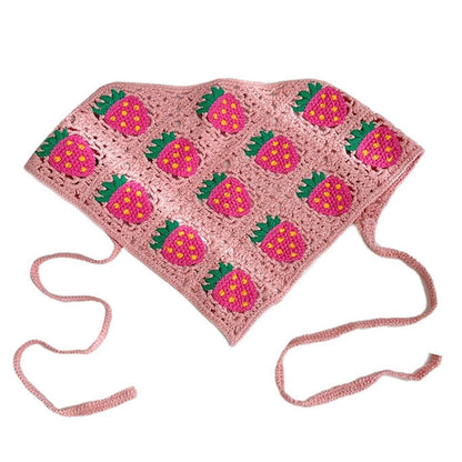 Strawberry Crochet Hair Scarf Boogzel Clothing