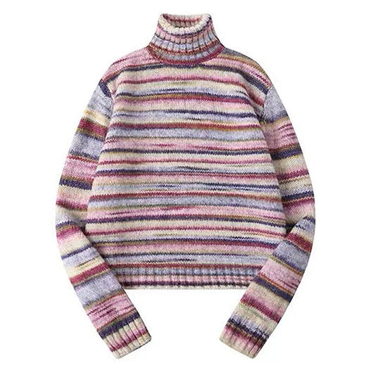 Striped Turtleneck Sweater Boogzel Clothing