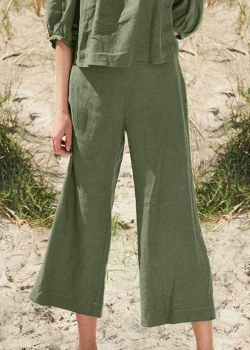 Style Top Collar Pieces Half Pants And Crop Two Set Khaki Square FashionChic