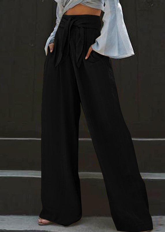 Wide Pockets Leg Summer Yellow Waist High Stylish Pants FashionChic