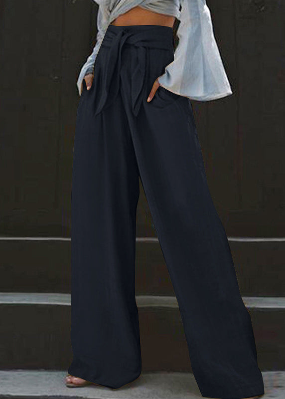 Wide Pockets Leg Summer Yellow Waist High Stylish Pants FashionChic