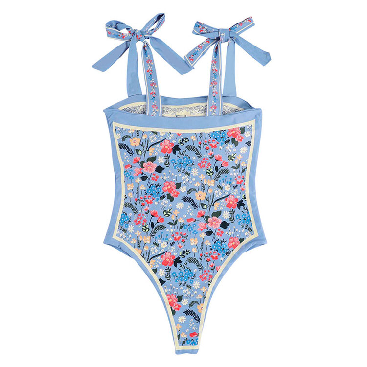 Tie Blue Floral Swimsuit SpreePicky