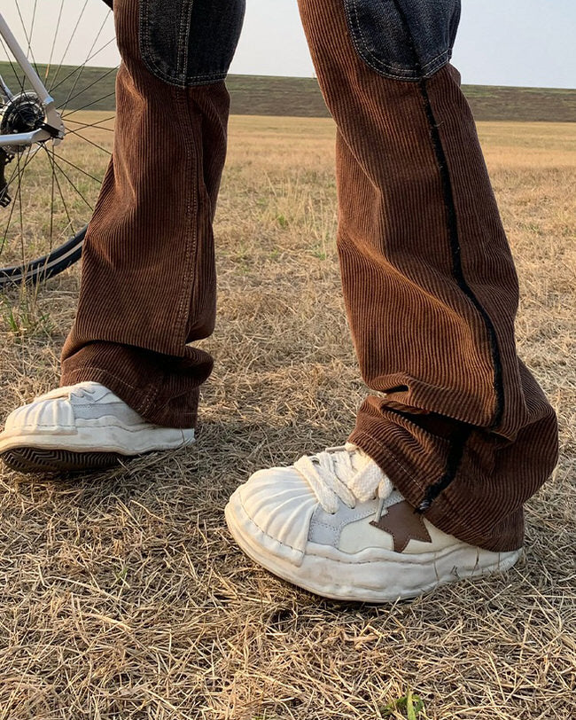 Brown Cowboy Wide Leg Jeans Boogzel Clothing