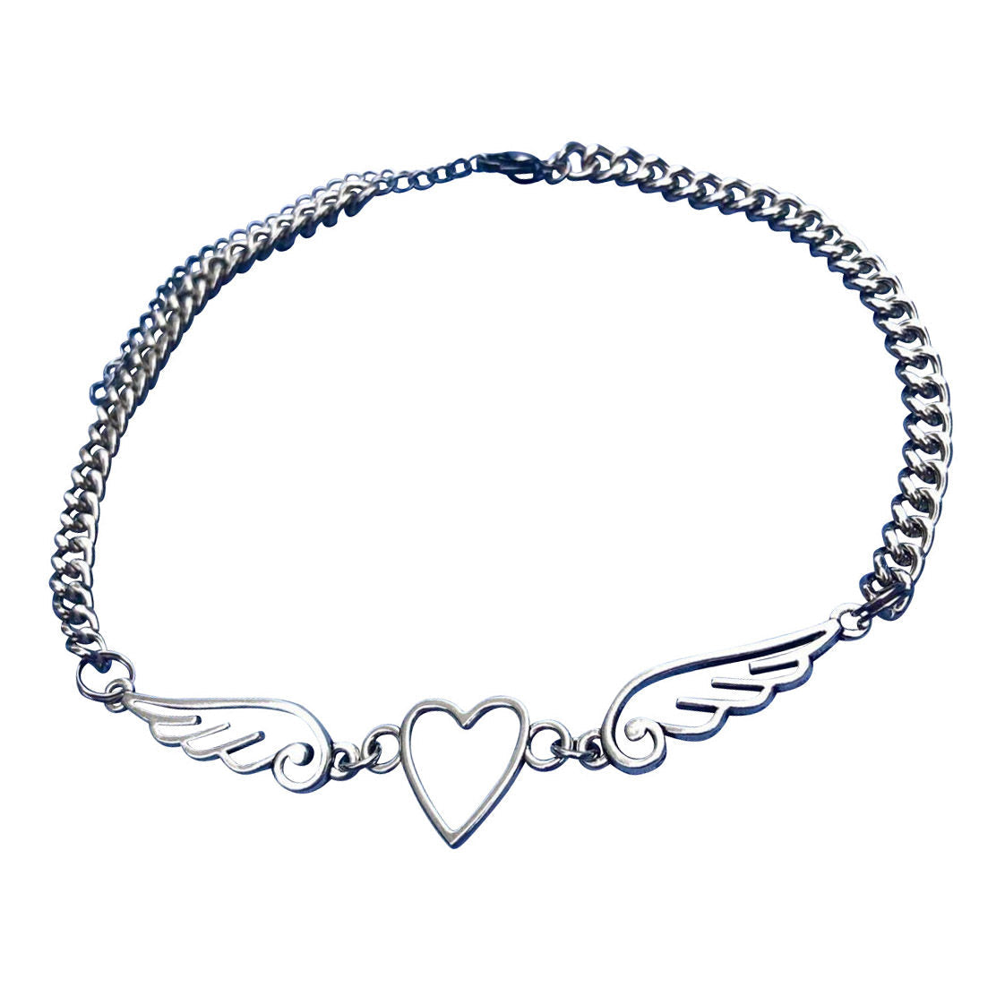 Angel Wings Heart Chain Necklace spreepickyshop