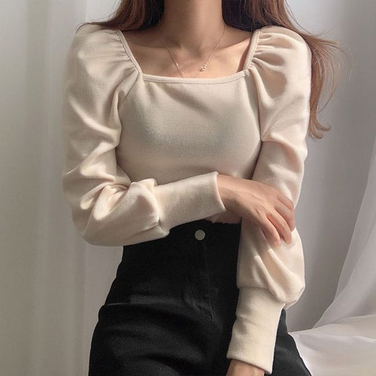 Square Neck Puff Sleeve Top mySite