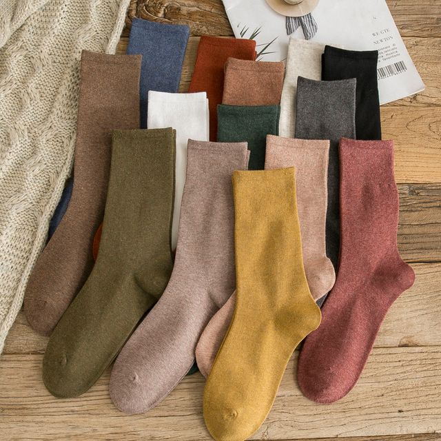 Set Of 4 Pairs: Plain Socks SpreePicky