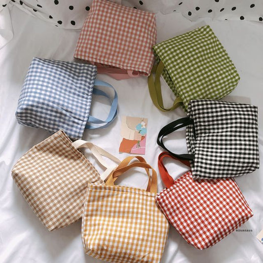 Gingham Canvas Lunch Bag mySite