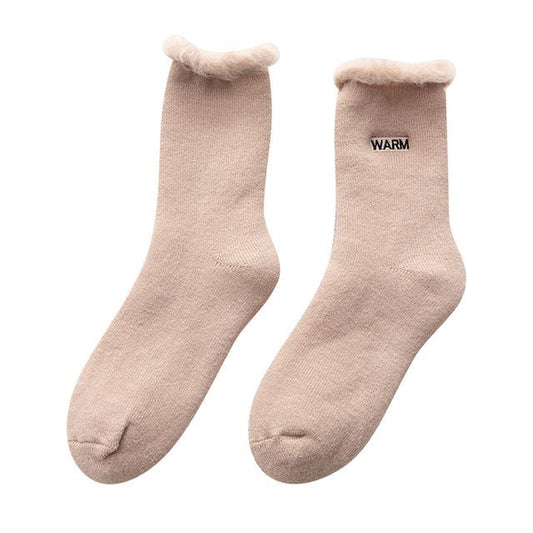 Set Of 4 Pairs: Fluffy Trim Socks SpreePicky