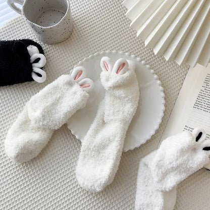 Set of 2: Fluffy Rabbit Ear Socks SpreePicky