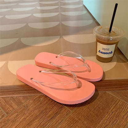 Clear PVC Strap Flip Flops SpreePicky