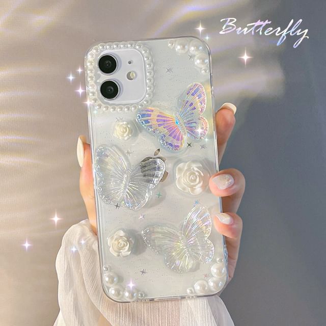 3D Butterfly Transparent Phone Case SpreePicky