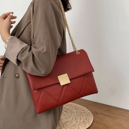 Faux Leather Flap Shoulder Bag SpreePicky