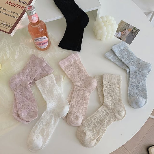 Set Of 3 Pairs: Jacquard Socks SpreePicky