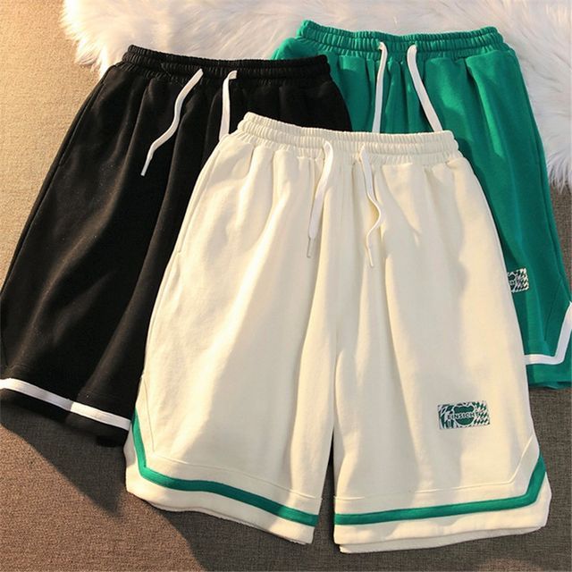 Contrast Trim Sweatshorts SpreePicky