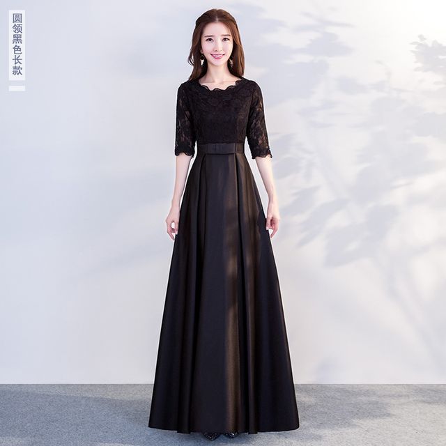 Short-Sleeve A-Line Evening Gown (Various Designs) SpreePicky