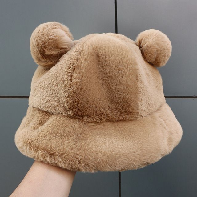 Bear Ear Chenille Bucket Hat SpreePicky