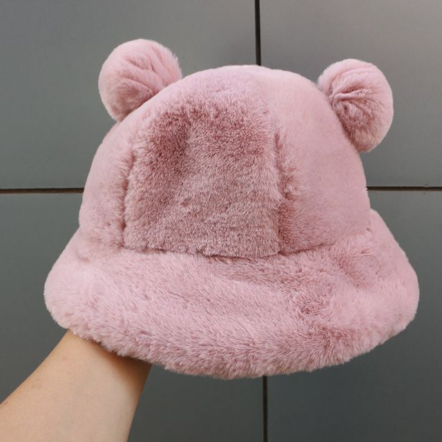 Bear Ear Chenille Bucket Hat SpreePicky