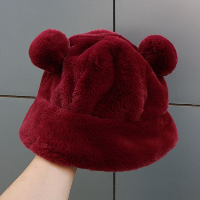 Bear Ear Chenille Bucket Hat SpreePicky