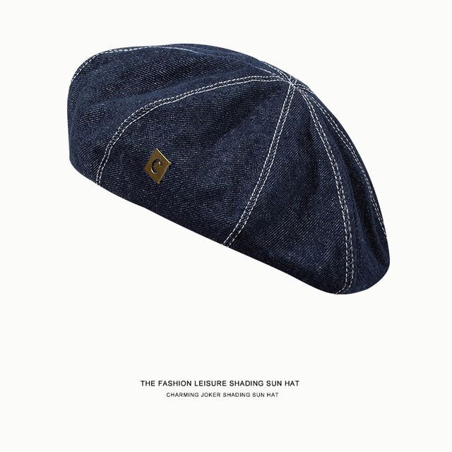 Applique Denim Beret Hat SpreePicky