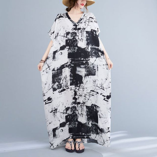 Short-Sleeve Tie-Dye Maxi Oversized T-Shirt Dress SpreePicky