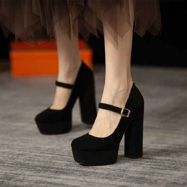 Chunky-Heel Platform Mary Jane Shoes SpreePicky