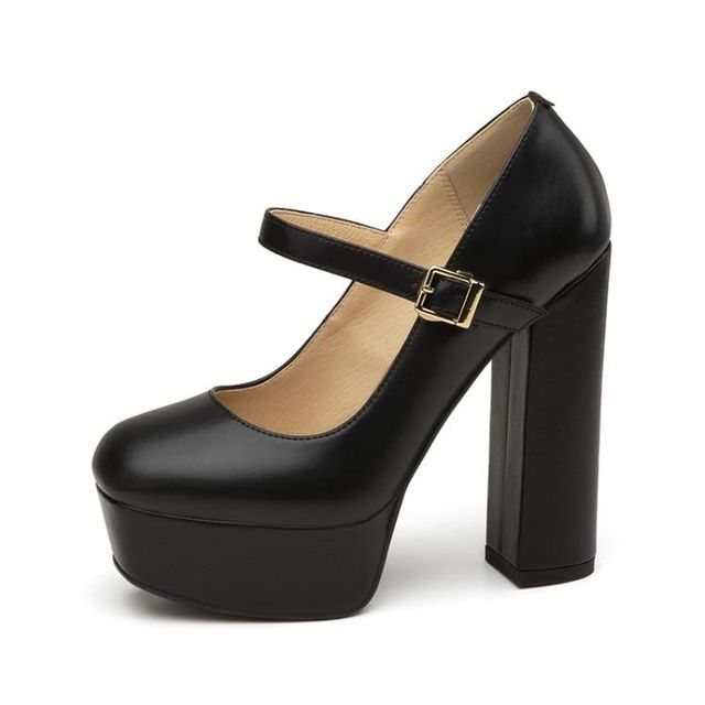 Chunky-Heel Platform Mary Jane Shoes SpreePicky