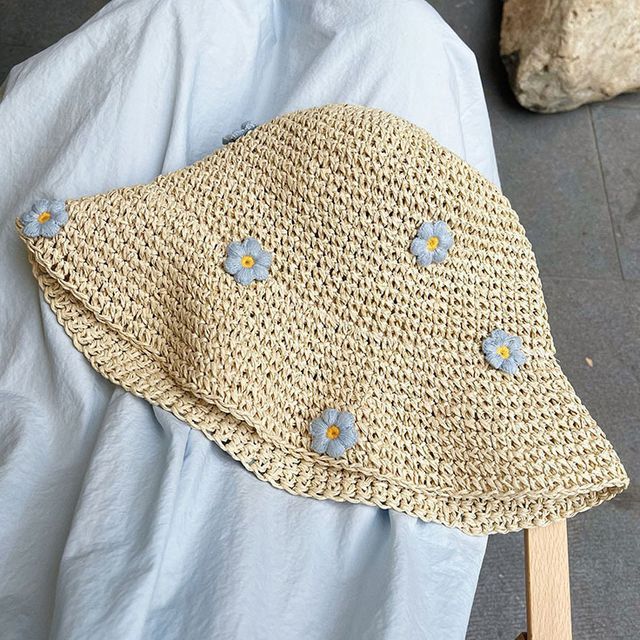 Floral Woven Sun Hat SpreePicky